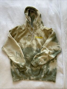 PLAYBOY Olive and Cream Tie-Dye Crewneck Sweatshirt
